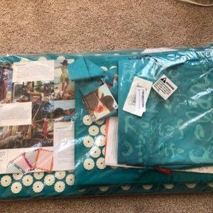 Spoonk Acupressure Eco Mat, Pagoda Blue - with Massage Ball, Travel Mat